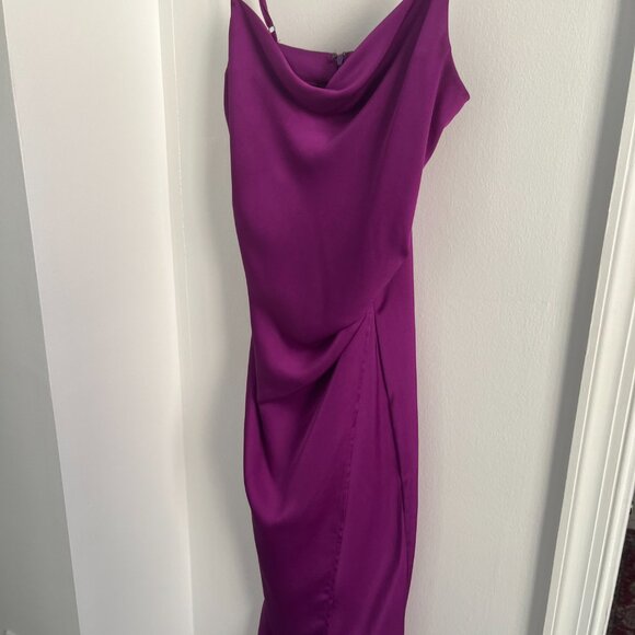 Etiquette Pink-Purple Slip Dress with Slit - Picture 4 of 5